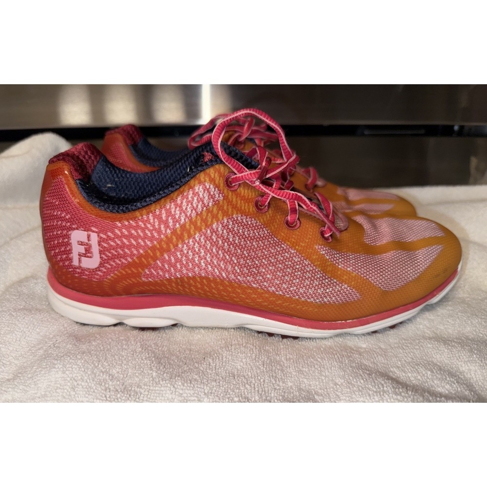 FOOTJOY emPower Shoes Womens Size‎ 8.5 M98002 Golf Cleats Orange Red
